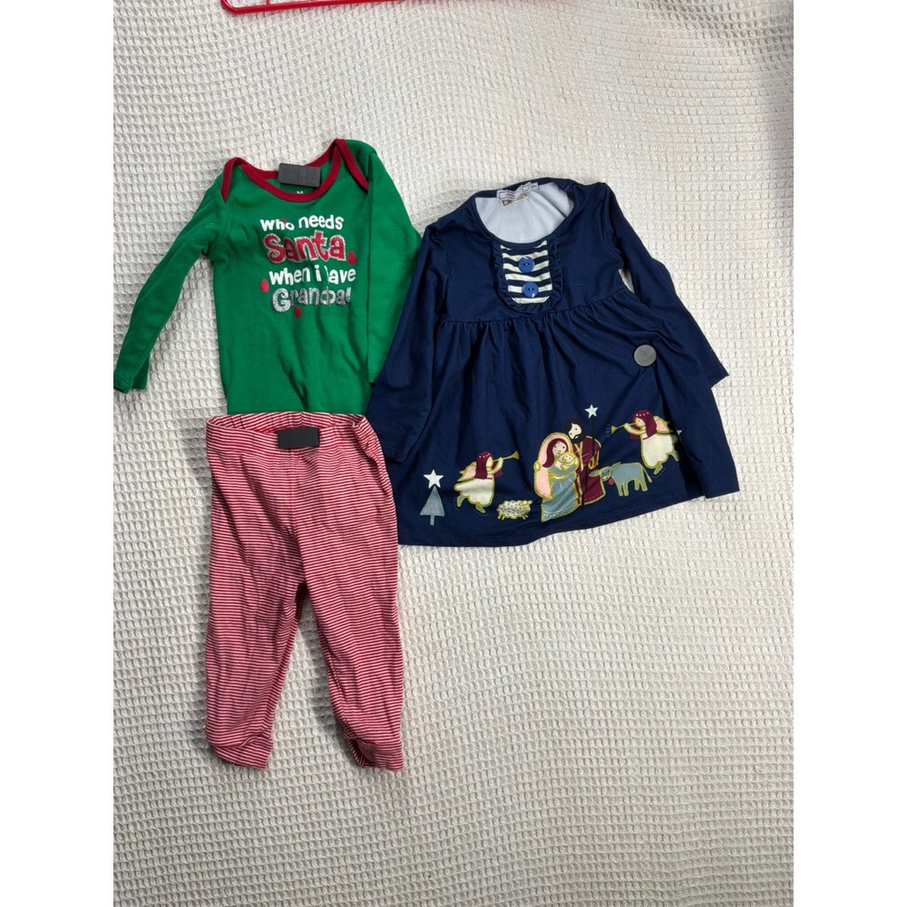 Christmas Holiday Baby Girl Little Millie Carters Outfit Set 18M Multi Color